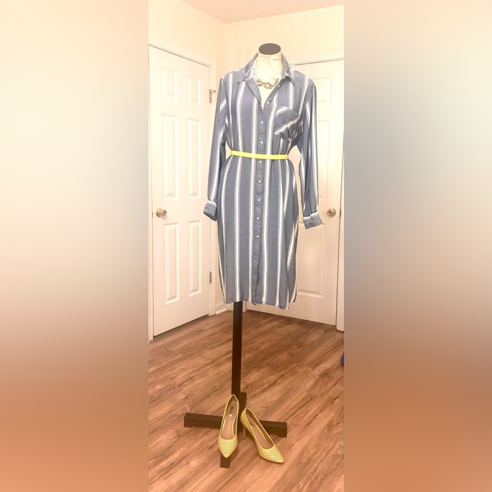 Express Button Down Shirt Dress: EC
